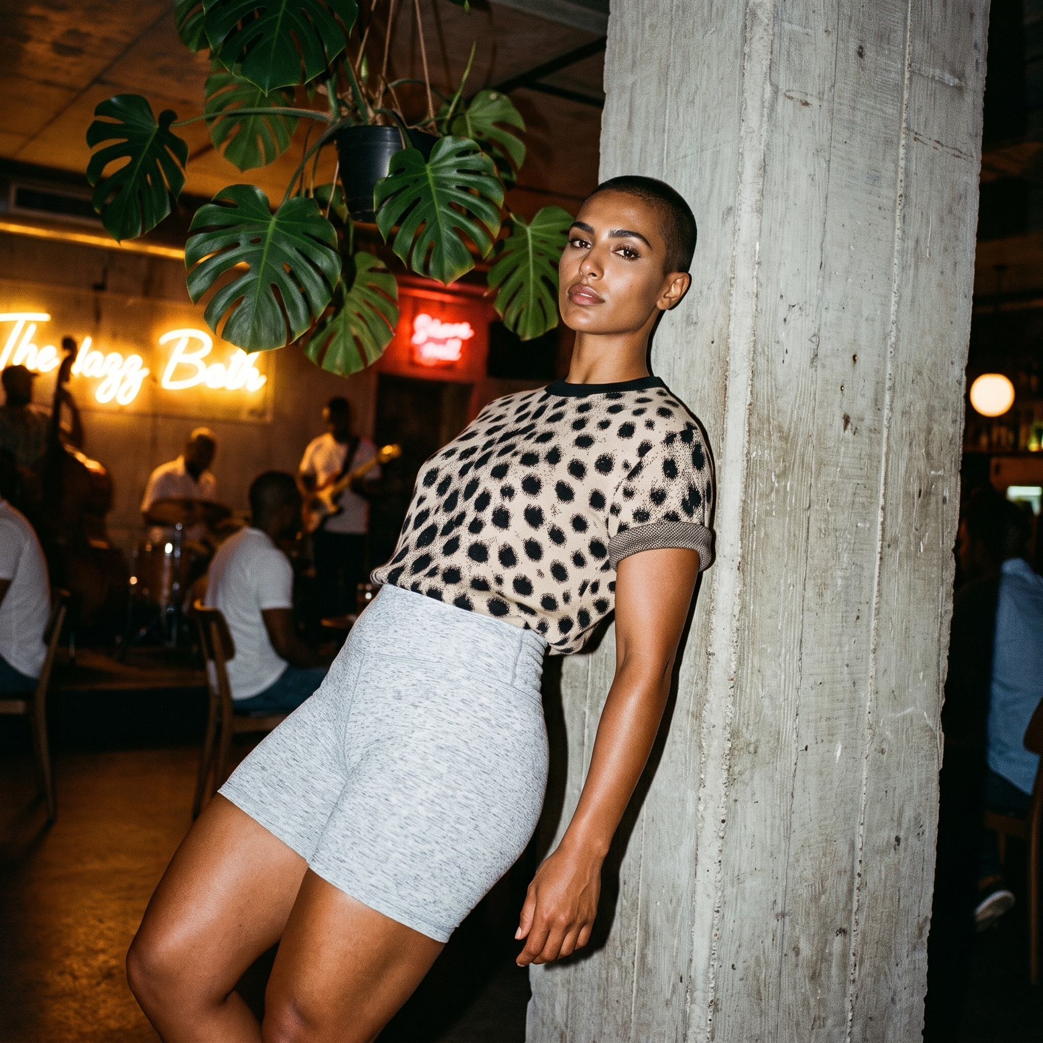 Cheetah Print Knitted T-Shirt — Heavyweight Unisex Jacquard Soft Cotton Blend Knitted Tee — All-Over Animal Print Streetwear