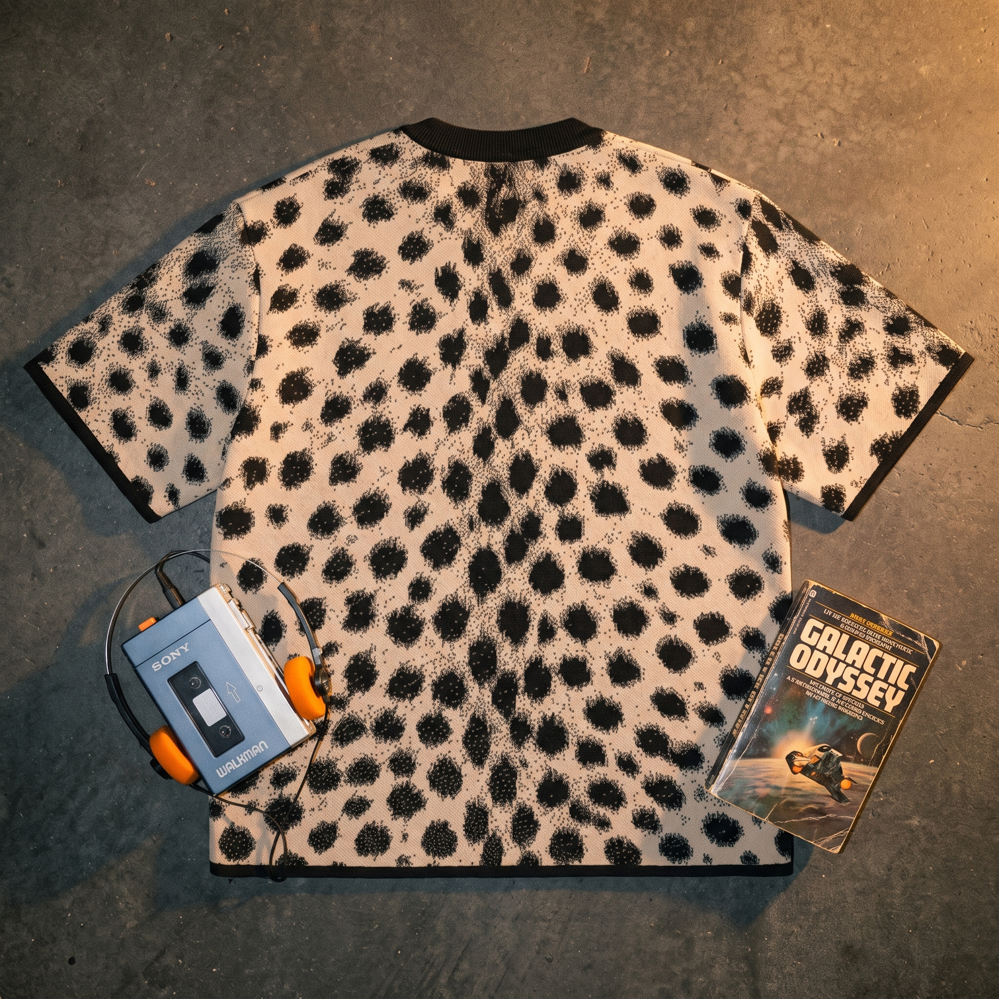 Cheetah Print Knitted T-Shirt — Heavyweight Unisex Jacquard Soft Cotton Blend Knitted Tee — All-Over Animal Print Streetwear