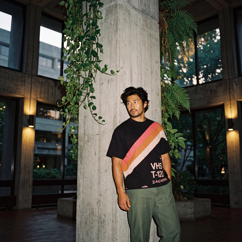 Retro VHS T-Shirt | 80s Synthwave Knit Streetwear | Vintage Tape Cassette Futurism Oversized Unisex Jacquard Tee