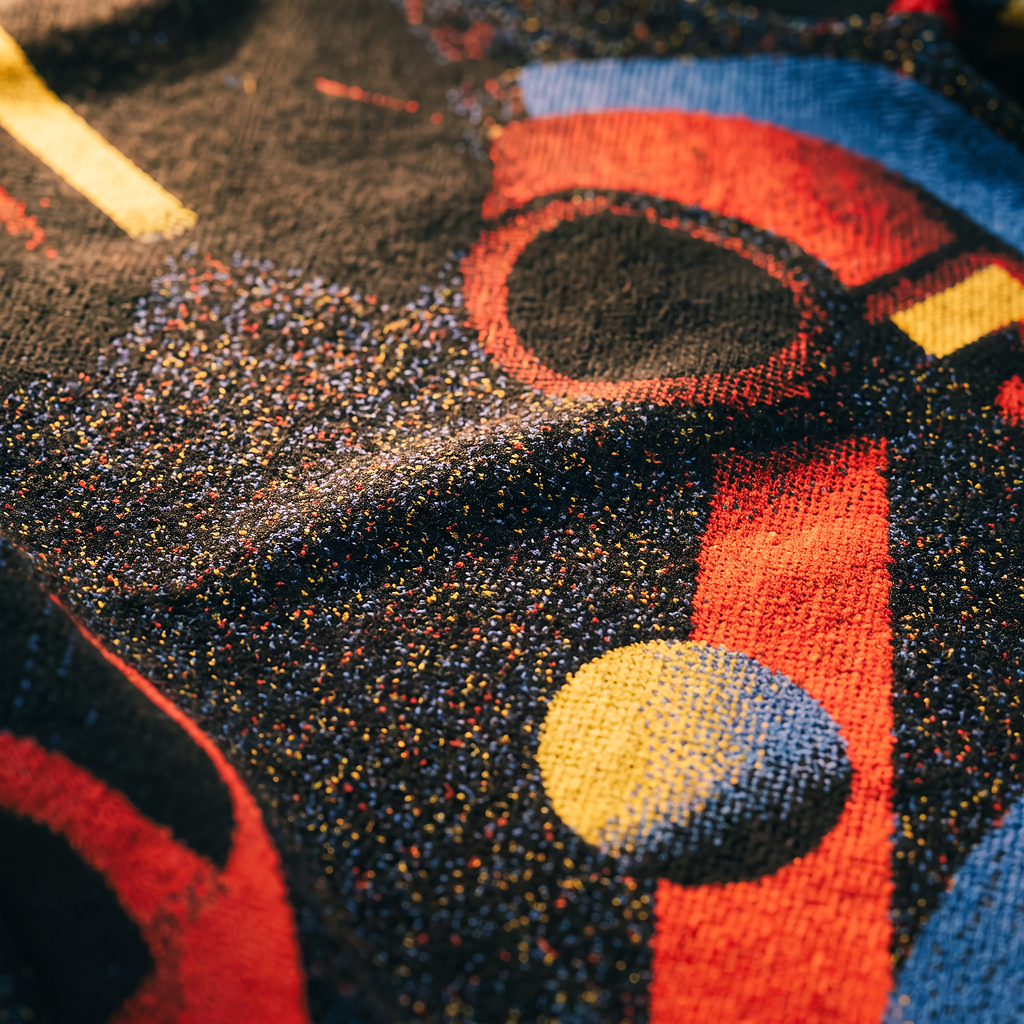 Minoan Abstract Retro-Futurist Jacquard Sweater (Relaxed Fit Edition) — Ancient Future Geometric Knit Relaxed Fit Pullover