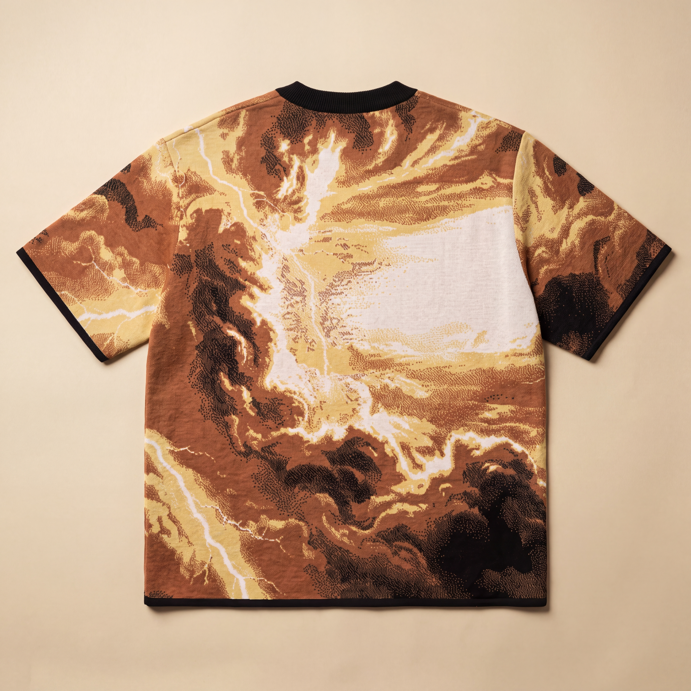 Falling Through Saturn Skies - Retro Sci-Fi Astronaut Knit T-Shirt | Space Age Retrofuturism Streetwear Oversized Woven Jacquard Tee