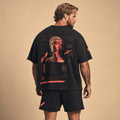 Analog Decay Frayed Boxy Graphic Tee - VHS Vaporwave & Greco-Roman Dark Academia Streetwear