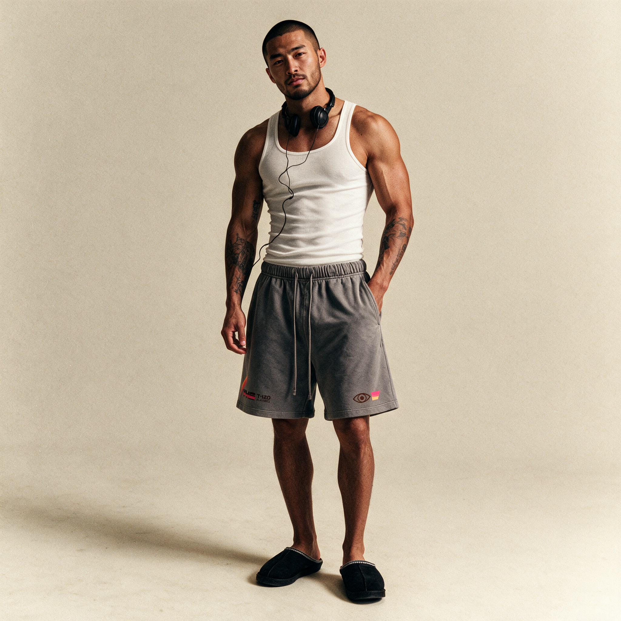 Analog Decay Frayed Boxy Vintage Wash Sweat Shorts - VHS Vaporwave & Greco-Roman Dark Academia Streetwear
