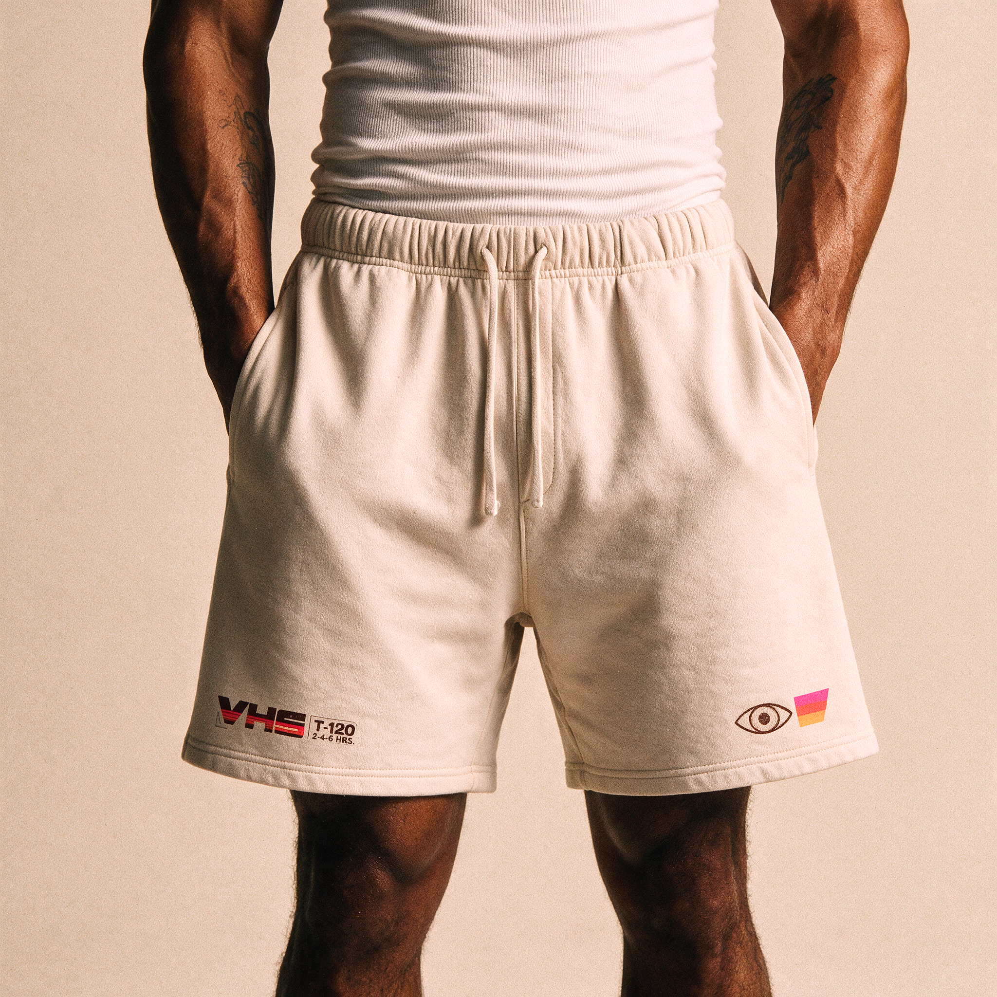 Analog Decay Frayed Boxy Vintage Wash Sweat Shorts - VHS Vaporwave & Greco-Roman Dark Academia Streetwear