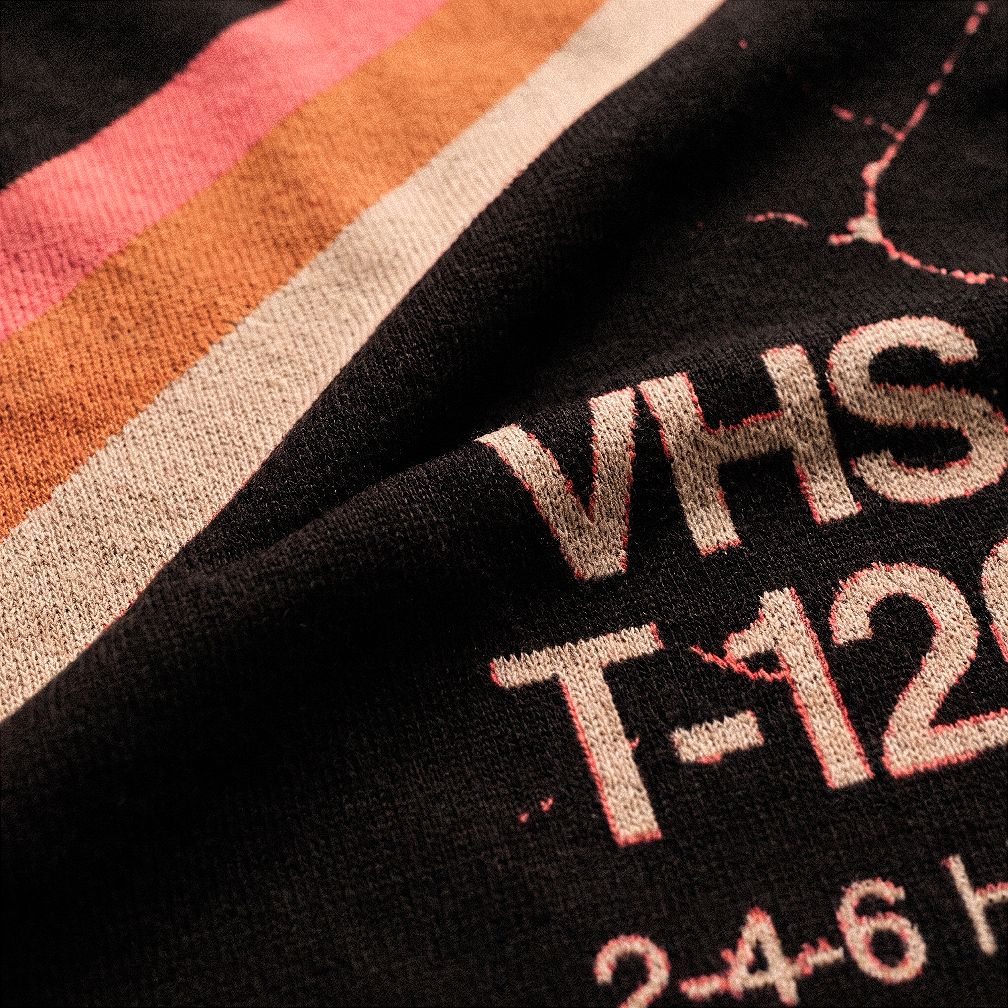 Retro VHS T-Shirt | 80s Synthwave Knit Streetwear | Vintage Tape Cassette Futurism Oversized Unisex Jacquard Tee
