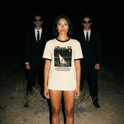 Area 51 Classified Programs Graphic Unisex Ringer T-Shirt | Orbital Archive