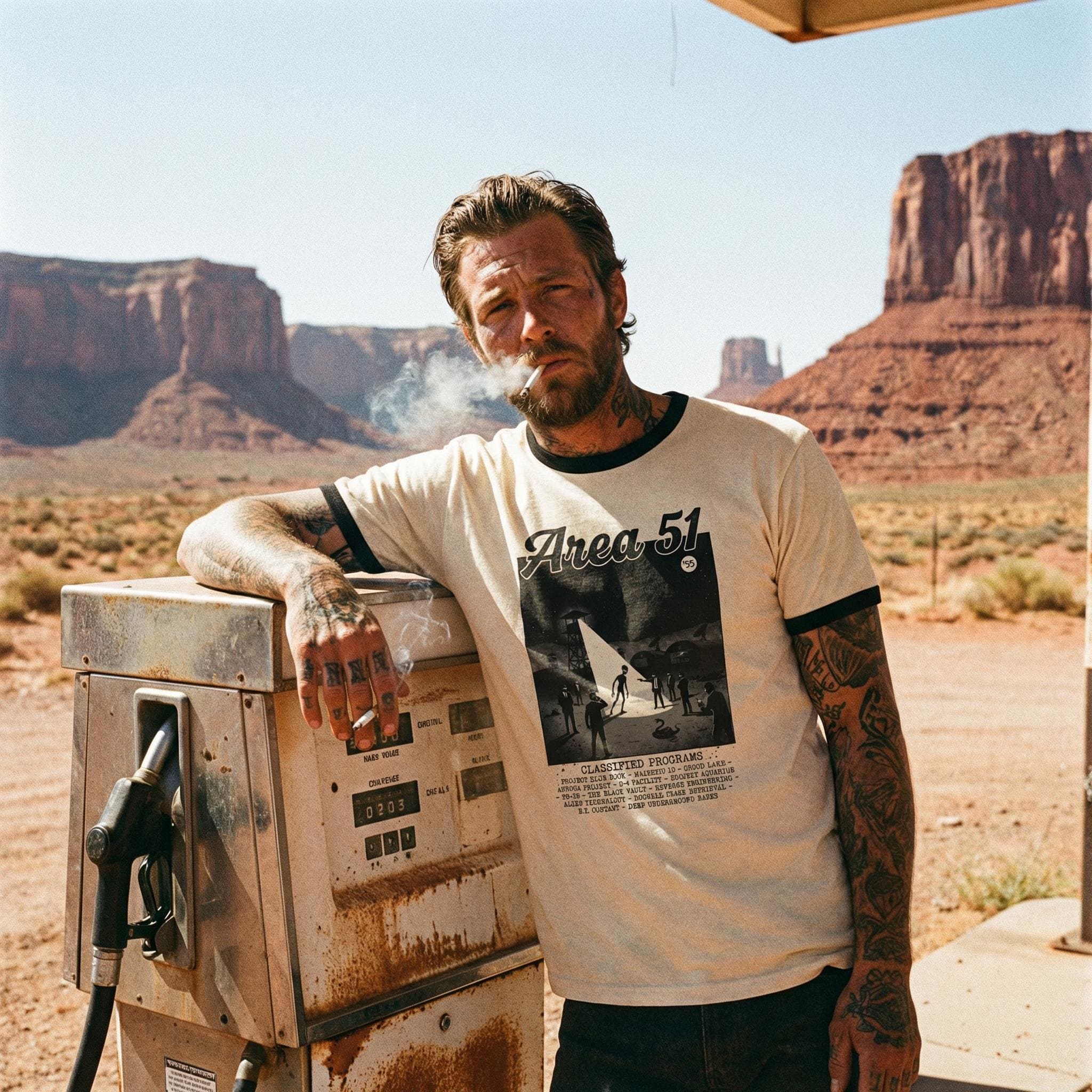 Area 51 Classified Programs Graphic Unisex Ringer T-Shirt | Orbital Archive