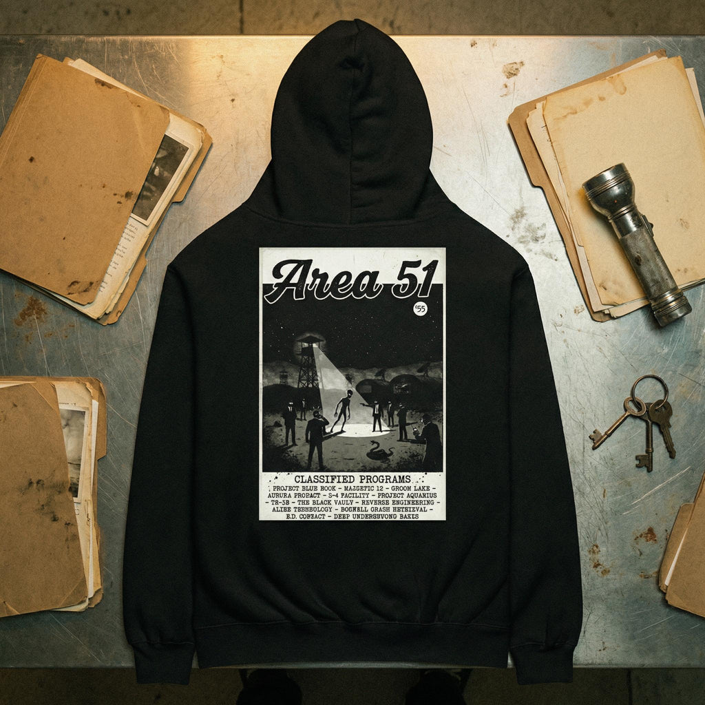 Area 51 Classified Programs Oversized Unisex Graphic Hoodie | Orbital Archive