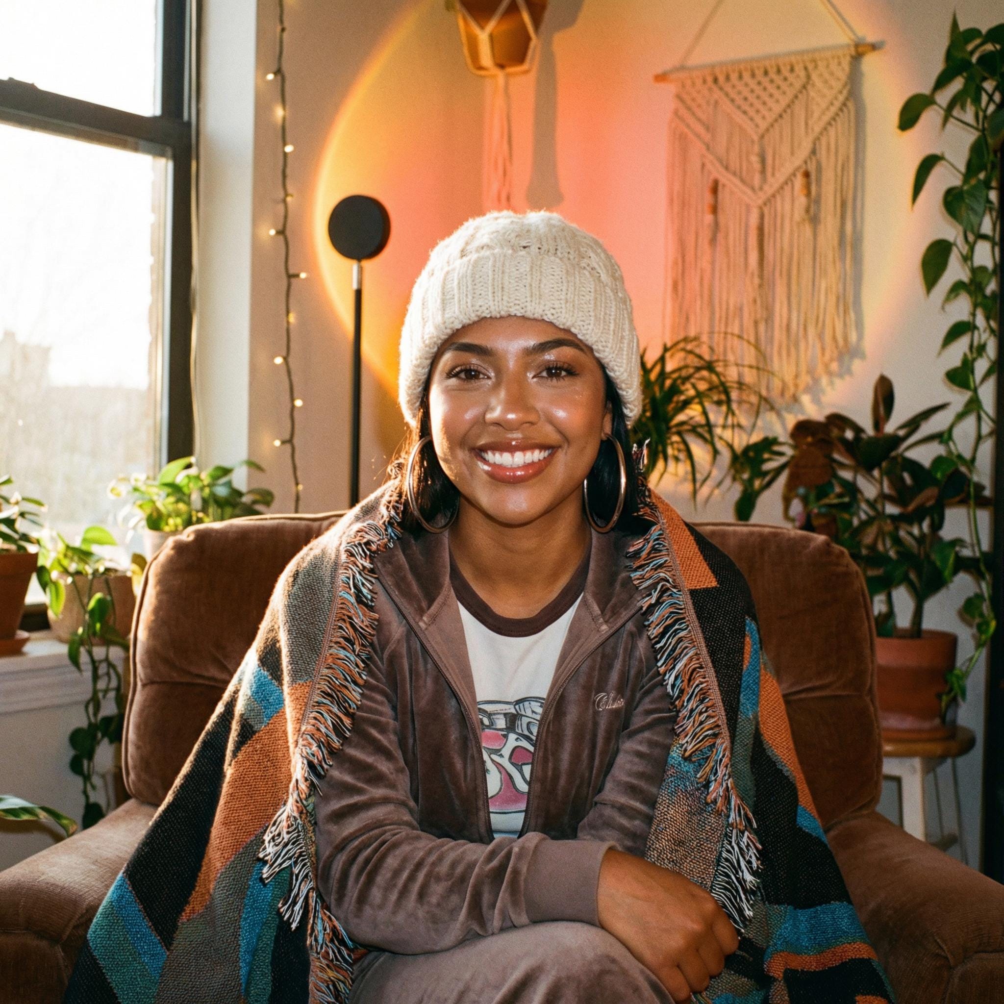 Minoan Abstract Retro-Futurist Woven Blanket