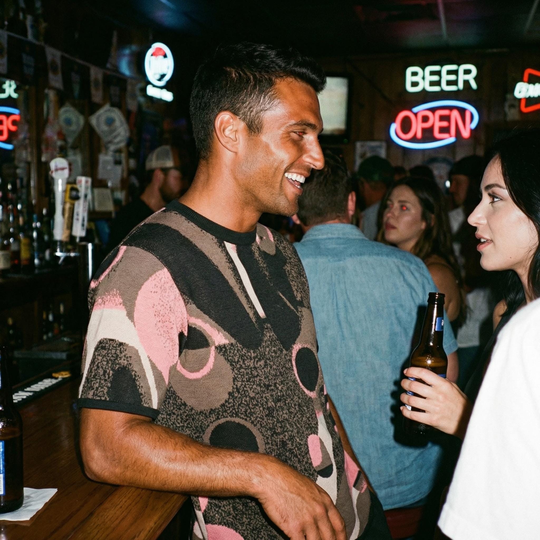 Minoan Abstract Earth-toned Retro-Futurist Jacquard T-Shirt — Ancient Future Geometric Knit Tee - Indie Aesthetic Woven Streetwear