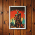 DIGITAL DOWNLOAD: The Arbiter — Retro-Futurist Sci-Fi Framed Canvas — Space Knight Surreal Fantasy Wall Art