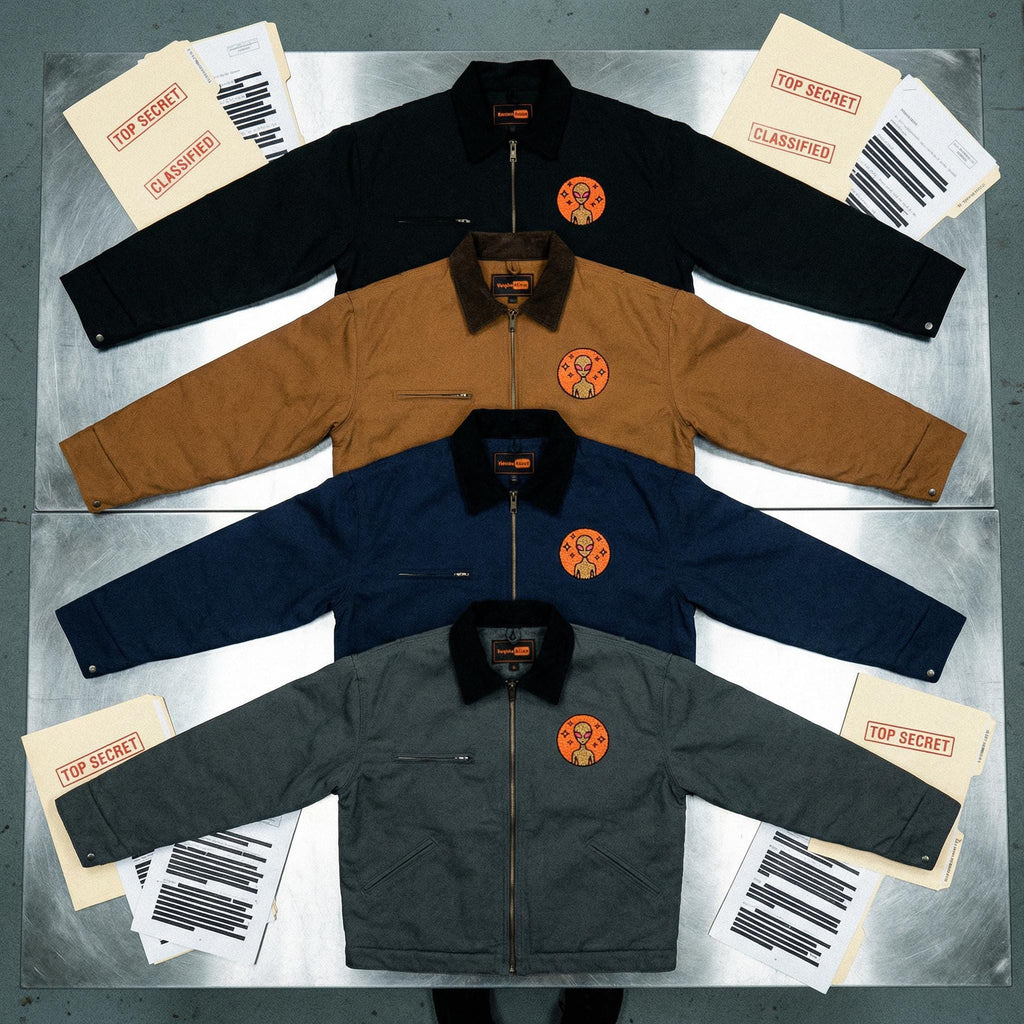 Varginha Incident Alien Embroidered Jacket | Duck Cloth Work Jacket
